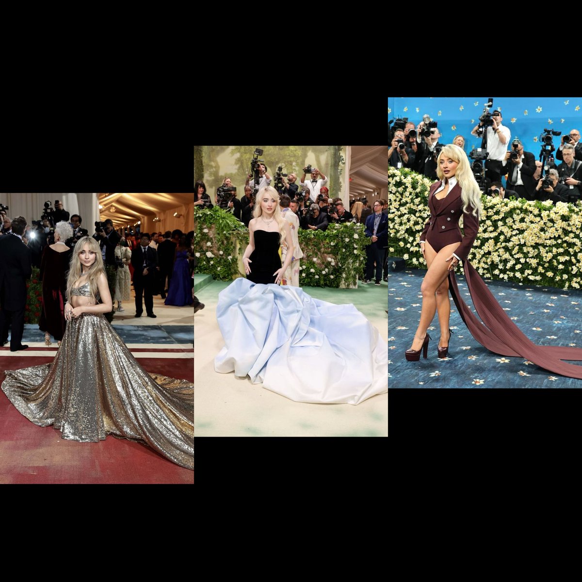 cryforsel's tweet photo. sabrina carpenter viene dándonos servicios en la met gala desde el año 2022, me emociona ver qué se va a poner hoy https://t.co/5HDanQbCtG