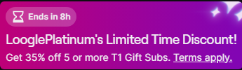 LooglePlus's tweet photo. Alright folks we starting in full swing of day 1 streaming and now for the next 8 hours 35% off gifts subs on the channel that we are indeed live on twitch~
https://t.co/WQl1CwCExi
#twitch #subpromo #Streamer #femboy https://t.co/i9qU3XftZs