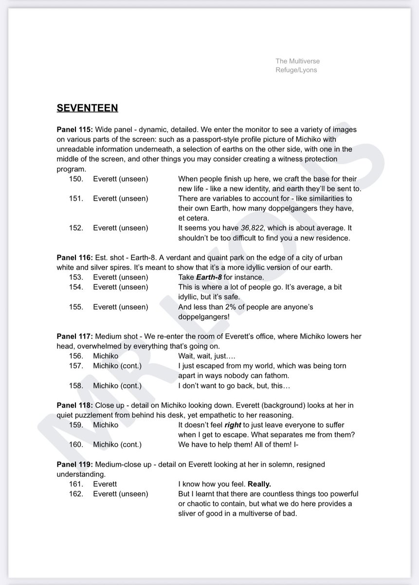 mrlyonswriter's tweet image. THE MULTIVERSE REFUGE - Demo Script - Final Part
Read the full script on the website.

#comicbooks #sciencefiction #newcomic #comicwriter #comicbooklovers #feed #scifi #alternateuniverse #originalwriter #comics #x #multiverse #comics #smallbusiness #feed
#writersonx #fresh