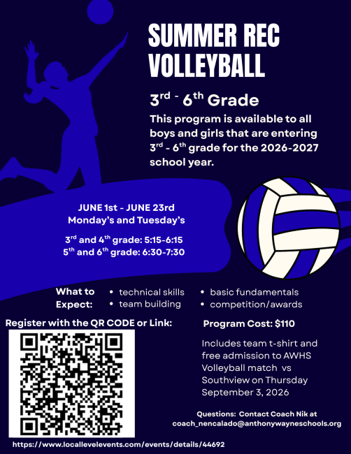 AWVball's tweet photo. AWVB Summer Rec League - June 2026
@awlswh @awlswa @awlsmo @awlsft @AWLSJH @AWJHAthletics https://t.co/2iAKj9hSqz