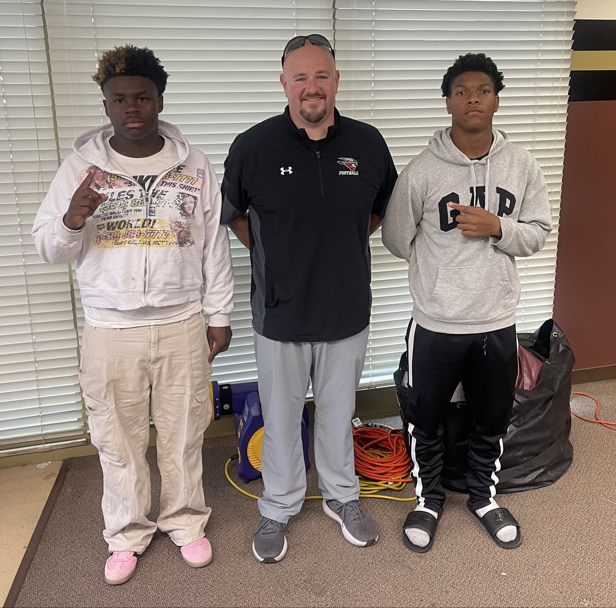 CoachMwill1's tweet photo. Appreciate Coach @CoachJVG stopping by Indian Springs to recruit our student athletes. https://t.co/m93V9fWw31