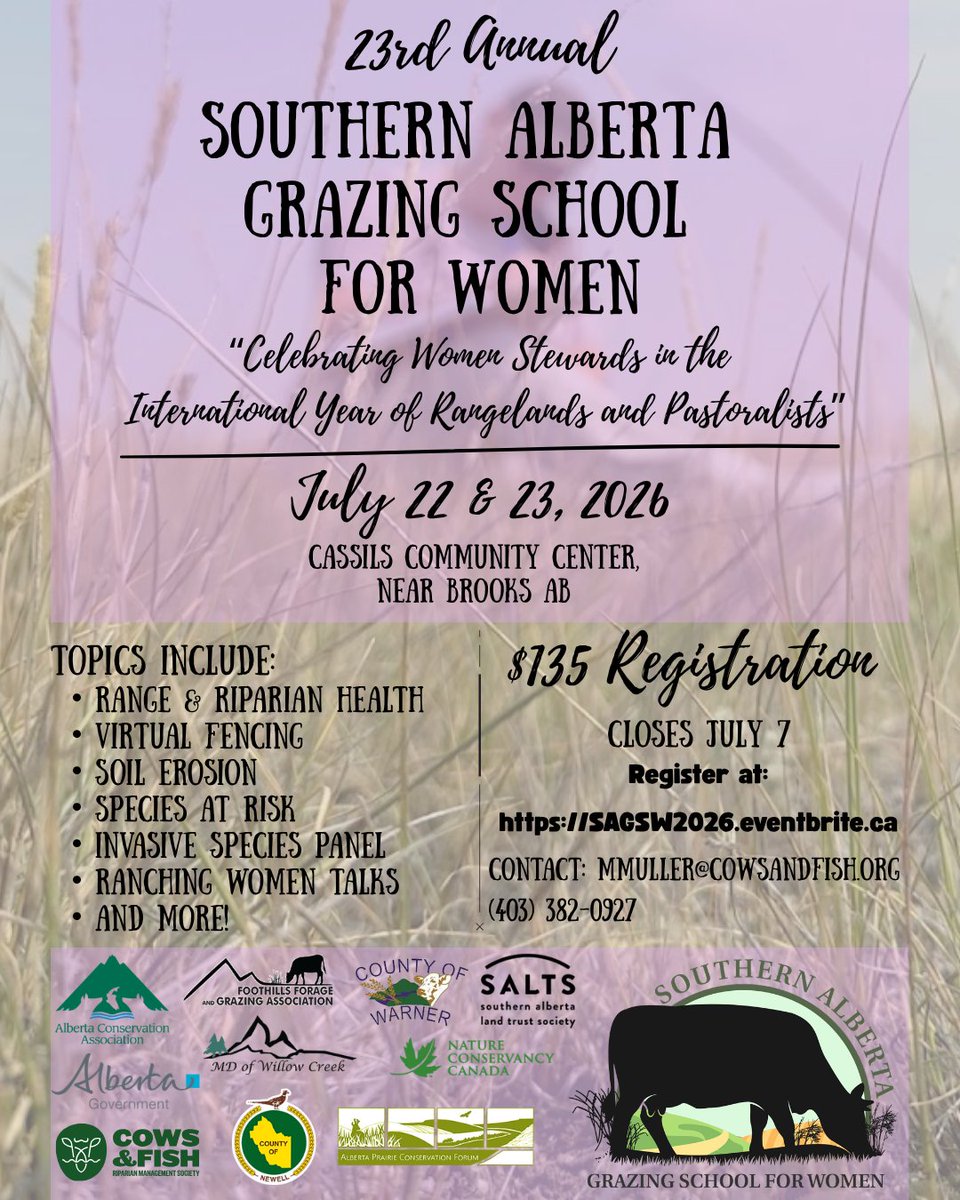 FoothillsForage's tweet photo. ✨Join us on July 22 &amp; 23, 2026 in Brooks for two full days of excellent industry speakers and hands-on activities🌱

To learn more and to register visit:
🔗https://t.co/KDOKS7WTP6 https://t.co/UETStwkAUx