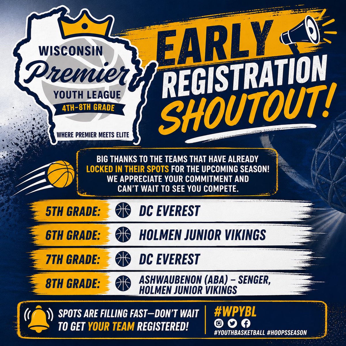 WPYBL's tweet photo. S/o to these youth programs for getting signed up already!! https://t.co/8mFXhTWI5B