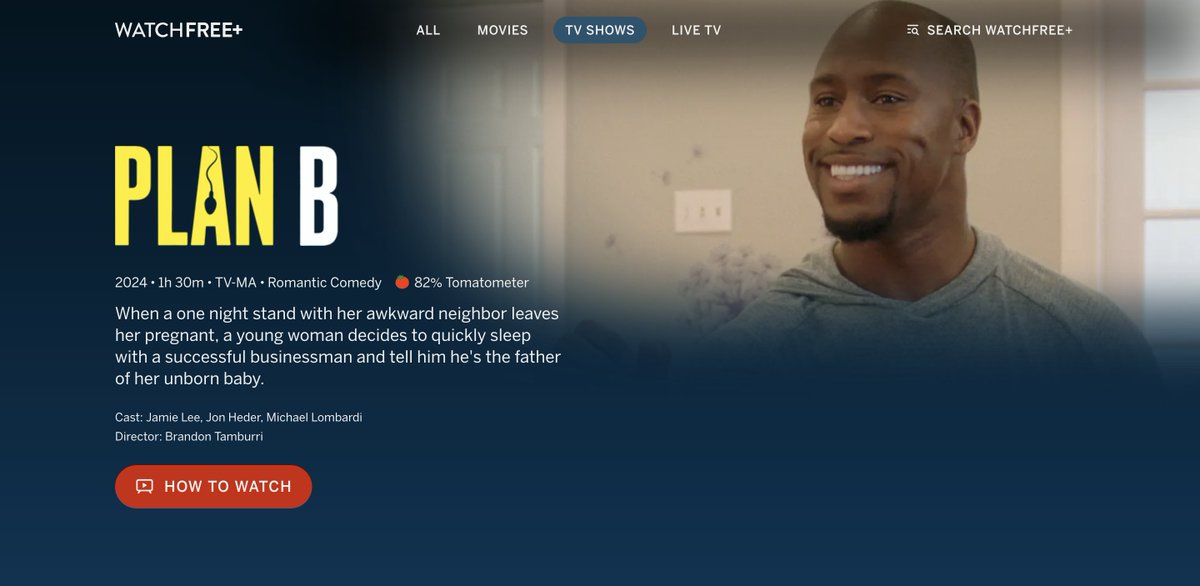 jokezerocomedy's tweet photo. Plan B is now available on @watchfreeplus! Be sure to check it out if you have a @VIZIO TV!

https://t.co/Oa0ZXSjdXx https://t.co/KoyCB9YxC7