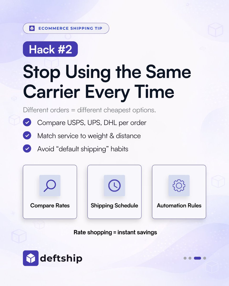 DeftShip's tweet photo. 3 shipping hacks every small business should know 📦

Which one are you missing?
Website 👉 https://t.co/bF1PeuMMha
iOS: https://t.co/2QZyaCGJXY
Android: https://t.co/q0vDgQRgjE

#Deftship #ShippingHacks #SmallBusinessTips #EcommerceGrowth #ShipSmarter https://t.co/8vV40LAnoT