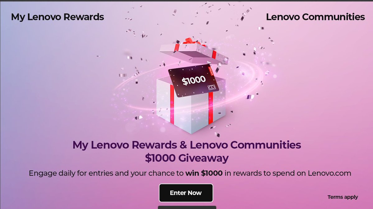 We're giving away $1000 in My Lenovo Rewards to spend on Lenovo.com as a thanks to our Global Community &amp; MLR members!

US &amp; CA - Enter to win daily here:
gaming.lenovo.com/mlr-2026-givea…