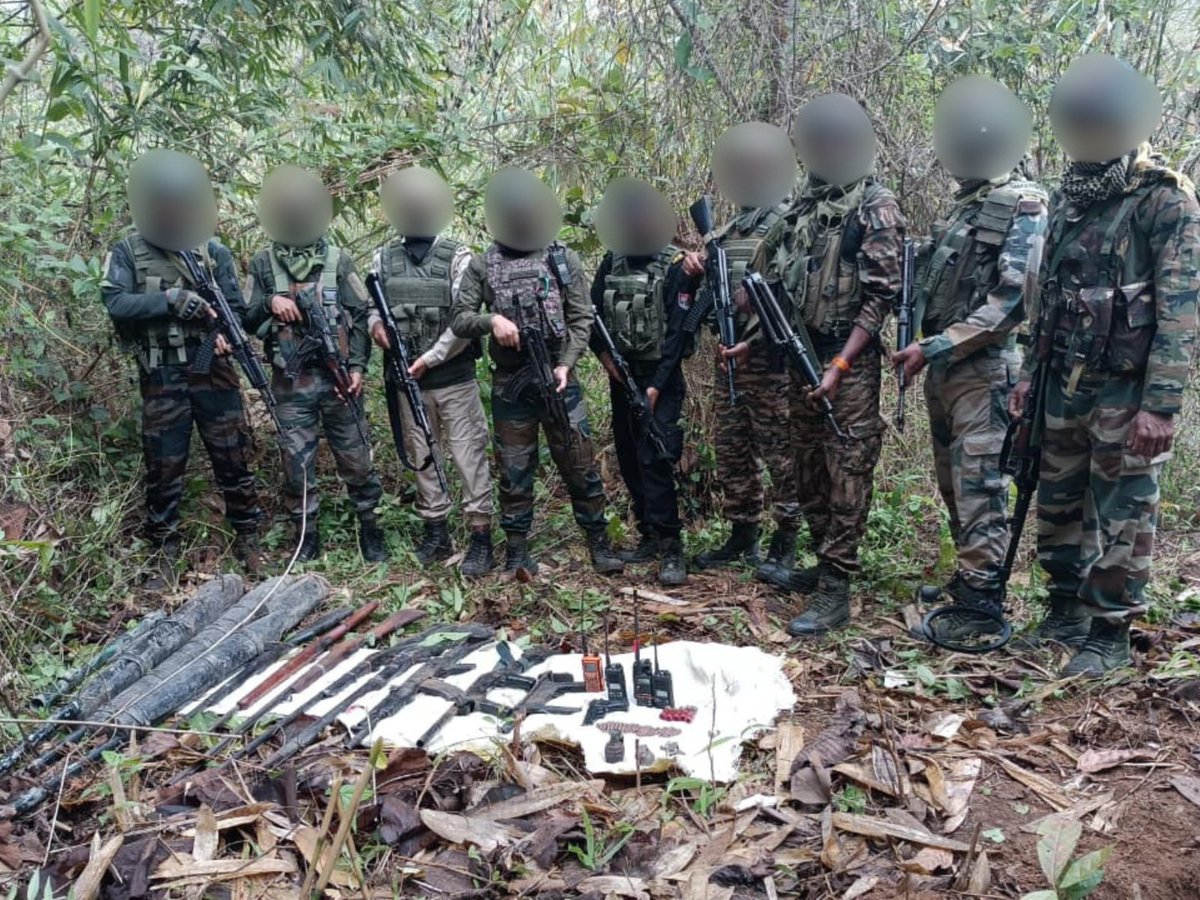 Spearcorps's tweet image. Intelligence based joint operations launched from 26 April 2026 – 02 May 2026 by #IndianArmy and #AssamRifles formations under #SpearCorps, in coordination with #ManipurPolice in the hill and valley districts of #Manipur, namely Kakching, Chandel, Churachandpur, Pherzawl and