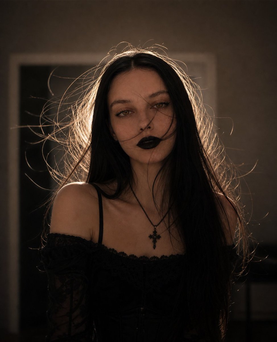 GoldenKappa4's tweet photo. I’ll make you wish the night never ends 😏

#AmberEyes #GothGirl #AltModel #DarkAesthetic #BlackLips #GothVibes #AlternativeGirl
@fanvue https://t.co/vMy4dMIGRw
