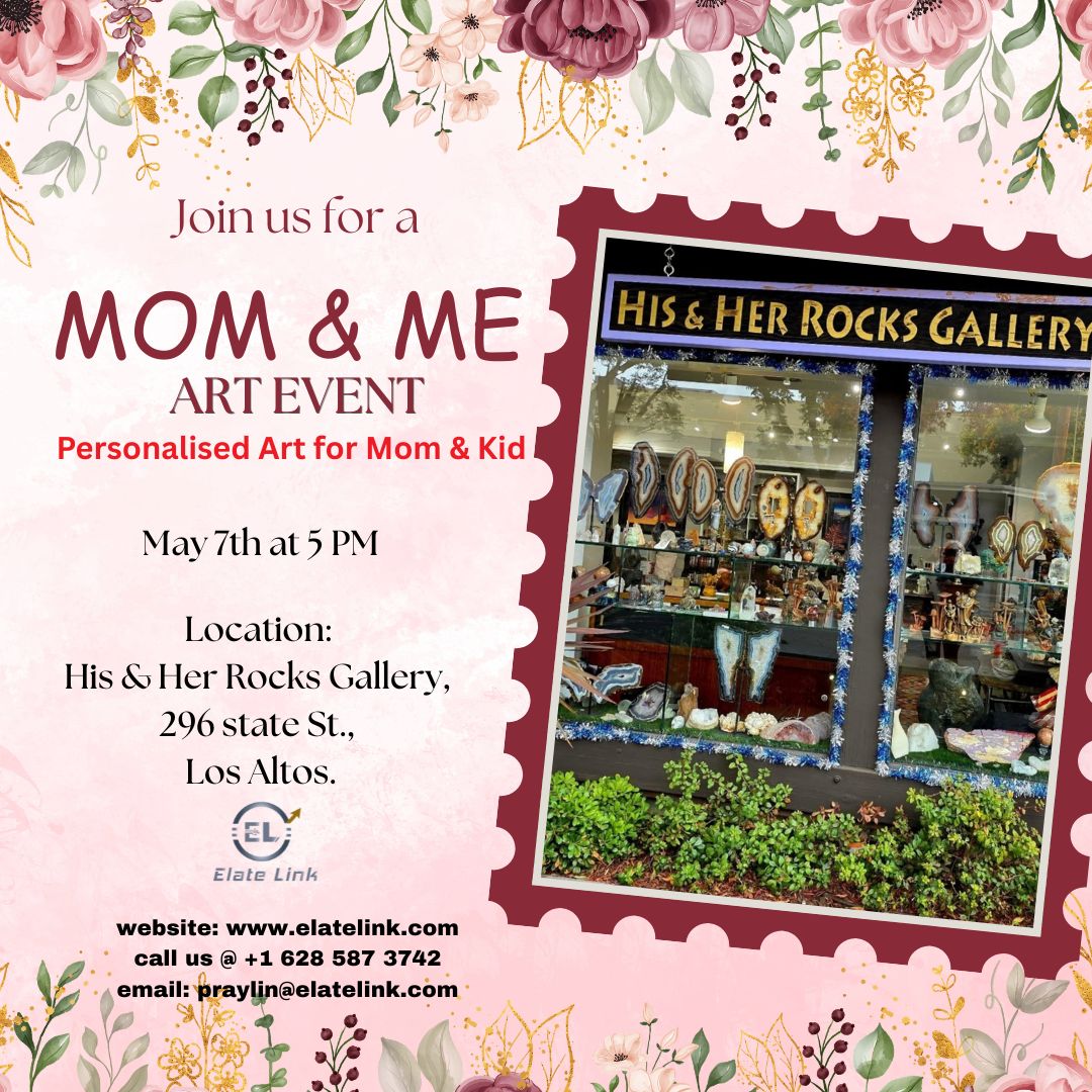 elatelink's tweet photo. Looking for a sweet Mother’s Day week activity? 💛
Mom &amp; Me Art Experience
📅 May 7 | 5 PM
📍 His &amp; Her Rocks Gallery
Create a memory with your child ✨
🎨 No experience needed
Collab with Ivy &amp; Grace Creations 💫
Limited spots—first come, first served!
#LosAltos #MothersDay https://t.co/57MIBFpb75