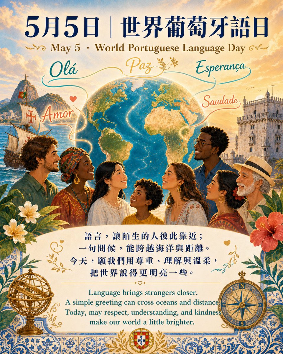 olino0319's tweet image. A simple greeting can cross oceans.  
May kindness make our world brighter.

一句溫柔的問候，能跨越語言與距離。  
願理解與善意，讓世界更明亮。

#WorldPortugueseLanguageDay #Kindness #Respect