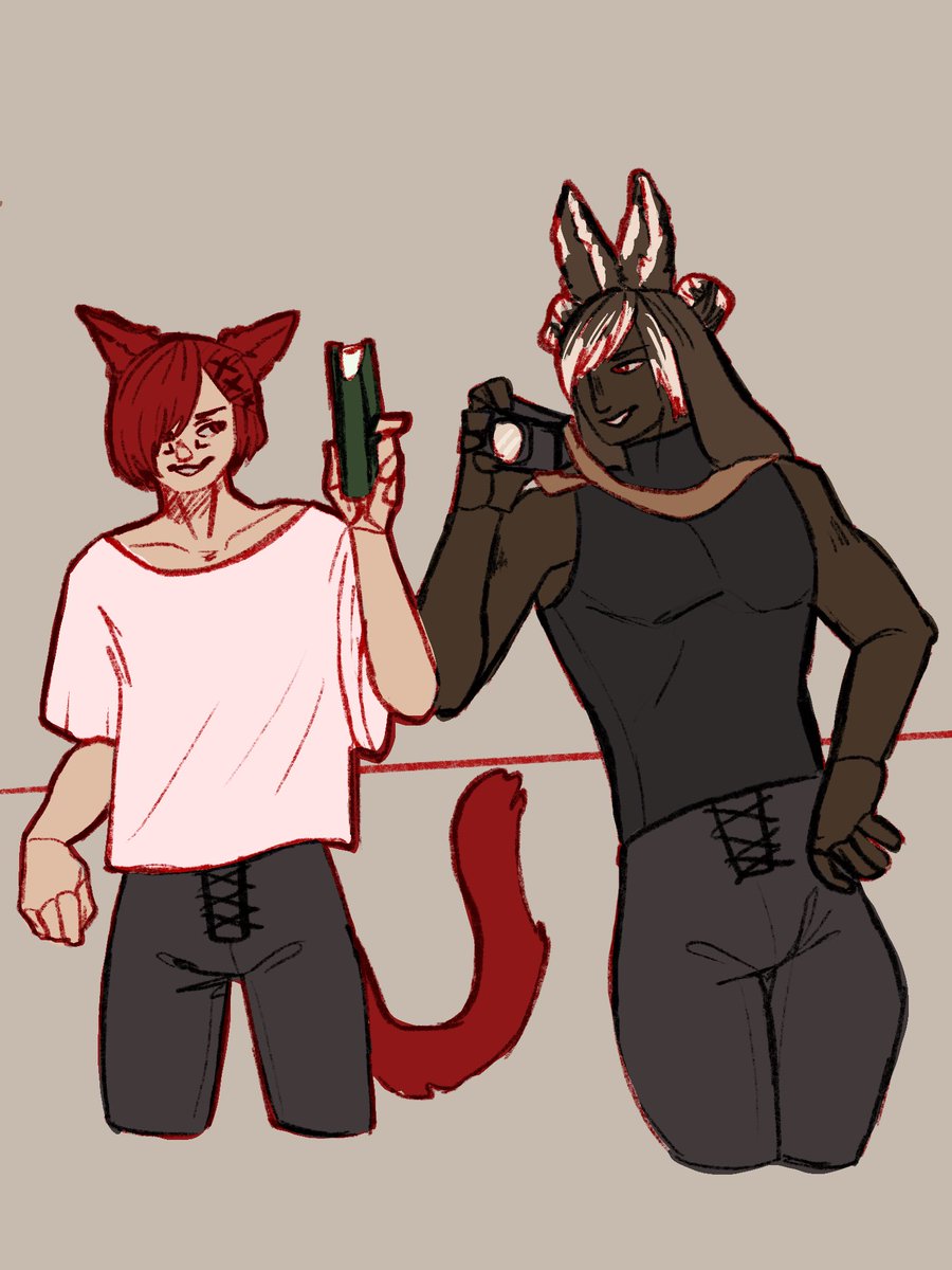 vi_visected's tweet photo. oh yeah also i’m into FFXIV now which is . Crazy. this is my WoL and G’raha Tia who i am madly in love with. that’s OUR catboy. https://t.co/DFDB1i4K9b