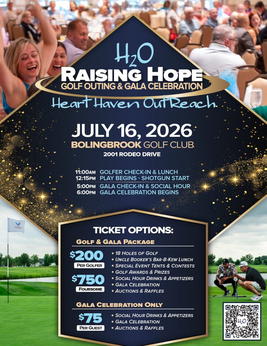 BBrookEvents's tweet photo. ⛳️ Bring your best swing and your favorite people. See you at the #Bolingbrook Golf Club to support youth in our community being served by Heart Haven OutReach (H2O)! On Thursday, July 16, H2O’s Raising Hope Golf &amp; Gala returns to the ... Read More: https://t.co/JiOVDTlwyj https://t.co/GzTdeW1KZl