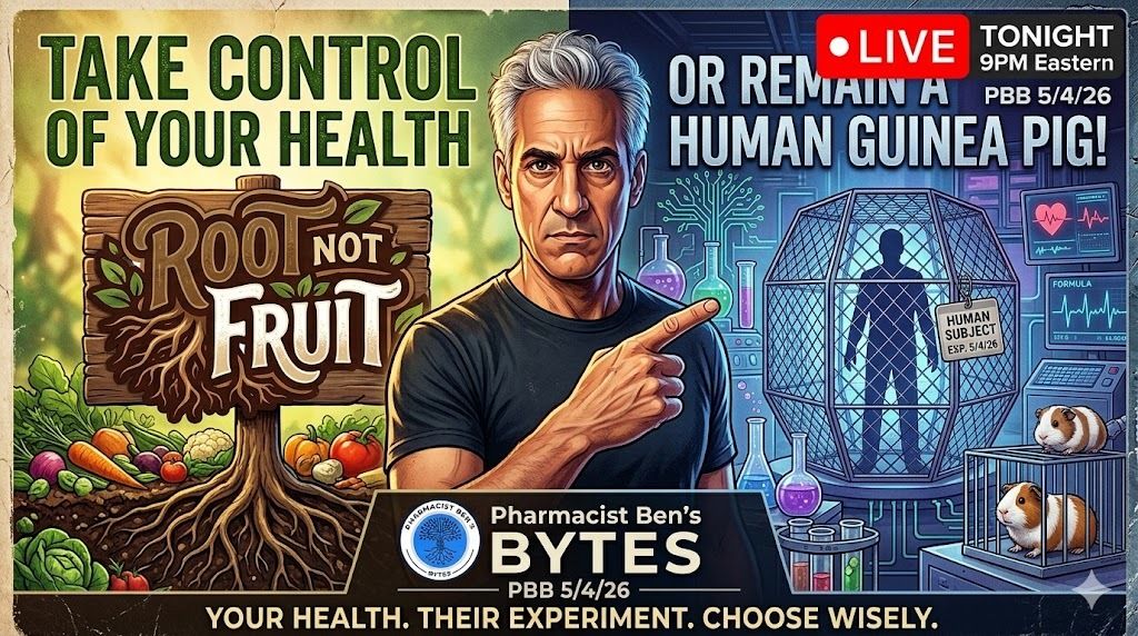 DailywithDoc's tweet photo. Live 9pm Eastern: https://t.co/FWRGh0USGq - Bring your questions - tell a friend!   #PharmacistBen #RootNotFruit #TakeControlOfYourHealth #MedicalFreedom #HealthAutonomy #HolisticHealth #WellnessJourney #AlternativeMedicine #FoodAsMedicine #QuestionTheNarrative #PBB5426 #PharmacistBensBYTES #FunctionalMedicine #GutHealth #BodilyAutonomy #HealthEmpowerment #Biohacking #NutritionalTherapy #HealthAwareness #KnowYourHealth