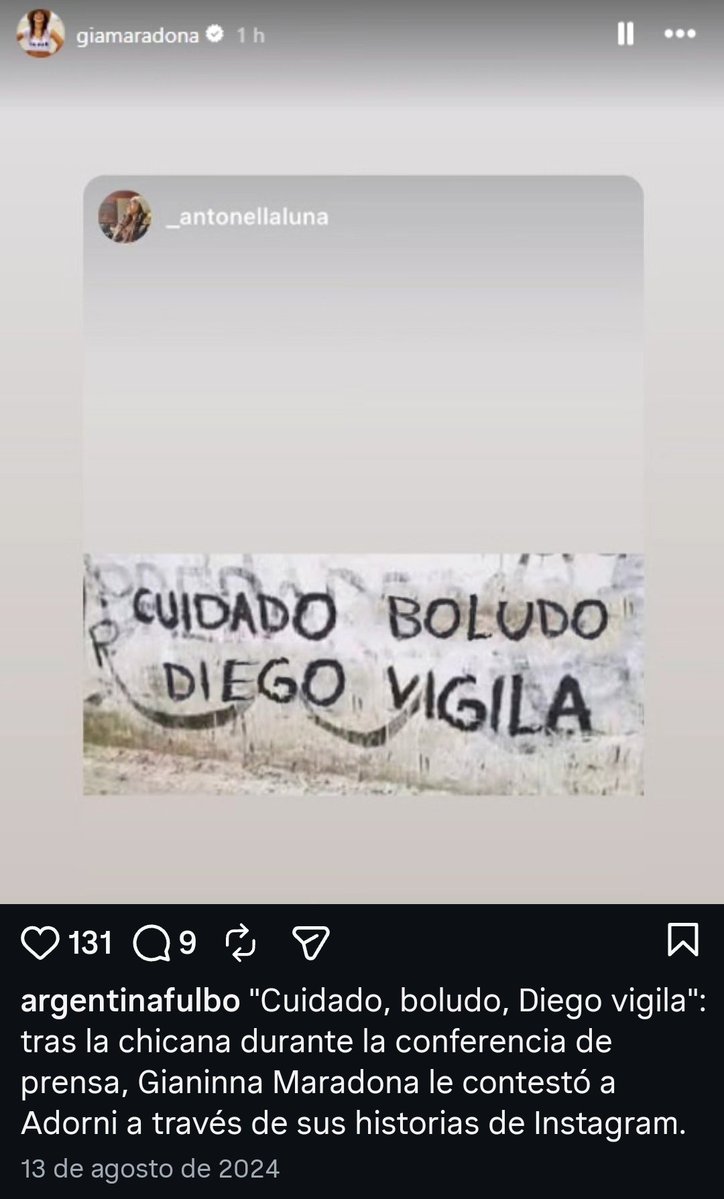 Gianinna le avisó