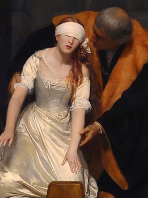 JessicaKnower3's tweet photo. Rachel Zegler as art! “The Execution of Lady Jane Grey’ by Paul Delaroche!” #metgala https://t.co/yUQv8zjerL