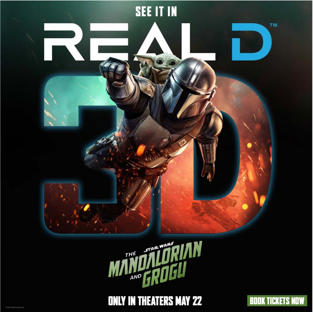 RealD3D's tweet image. May the 4th calls for the big screen. Get tickets now for #StarWars #TheMandalorianAndGrogu in RealD #3D. See it in theaters May 22.

#3DMovies #InRealD3D #MayThe4thBeWithYou #StarWarsDay
