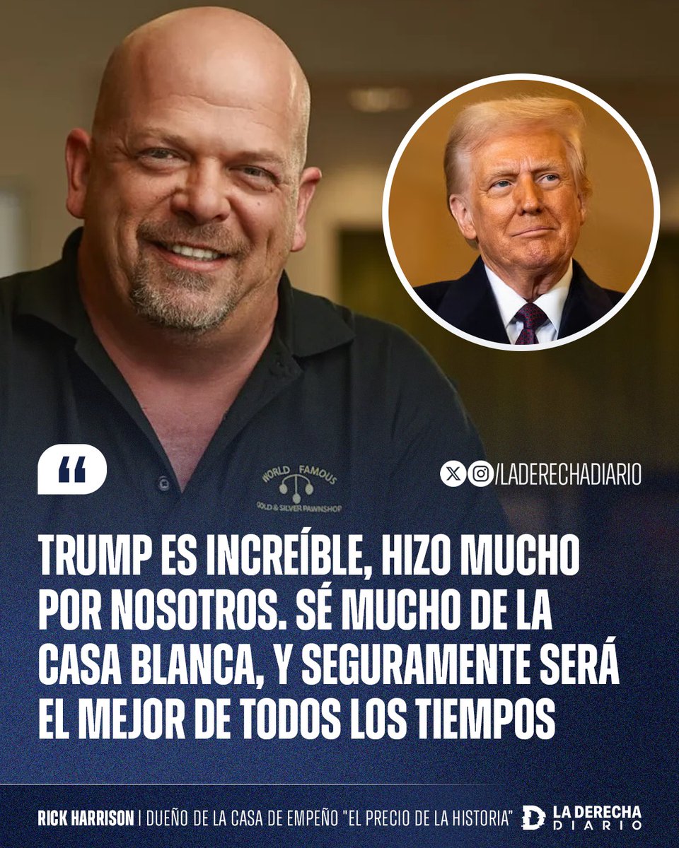 🇺🇸 | TIPAZO: Rick Harrison de "El Precio de la Historia" llenó de elogios a Donald Trump: "Es increíble, hizo mucho por nosotros. Sé mucho de la Casa Blanca, y seguramente será el mejor de todos los tiempos".