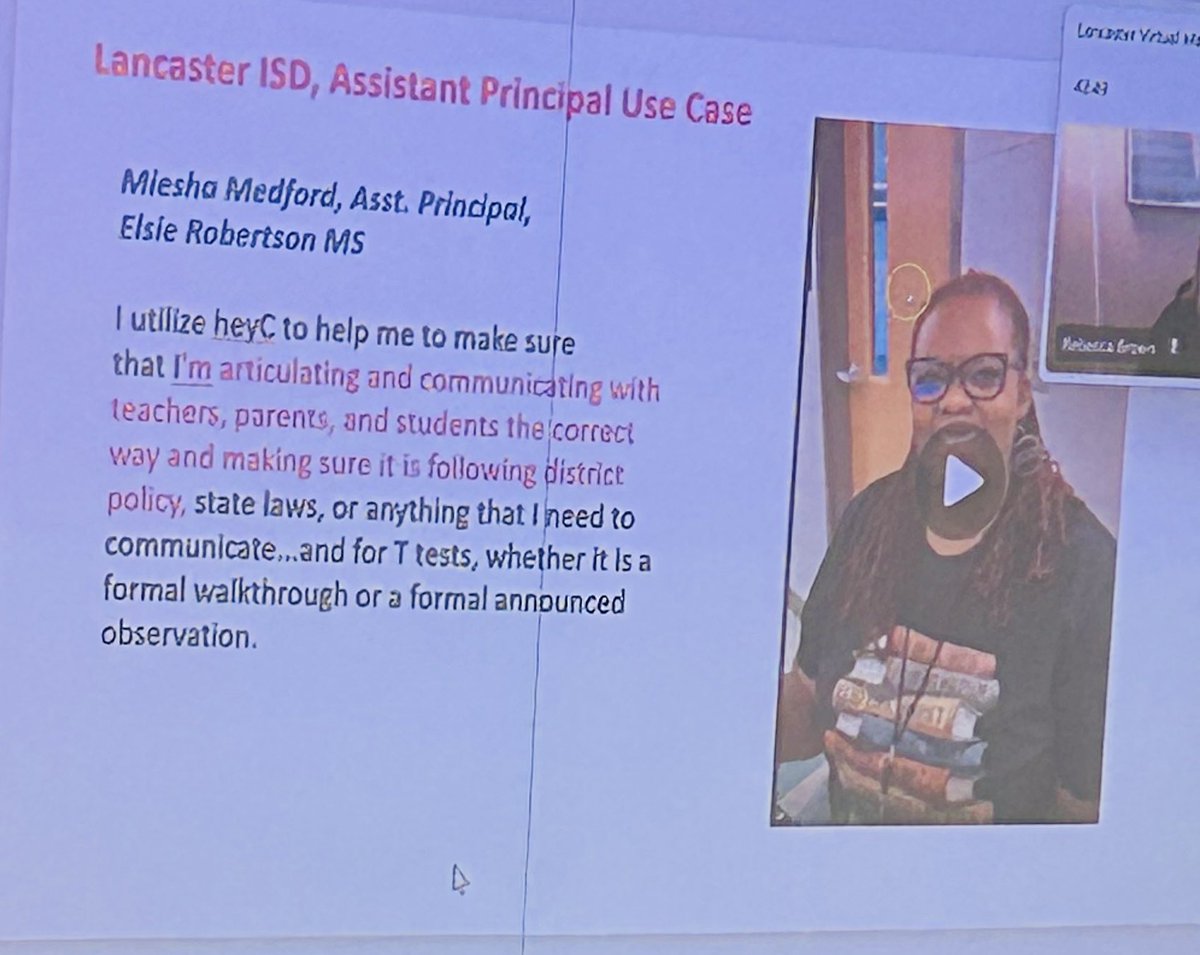 MsMieshaMedford's tweet photo. Honored and grateful to be spotlighted during today’s Superintendent Cabinet meeting! I’m proud to share that I’m the highest-usage administrator in the entire district for our integration of HeyC 🧡🖤 #LeadershipInAction https://t.co/jkmR1kjsEt