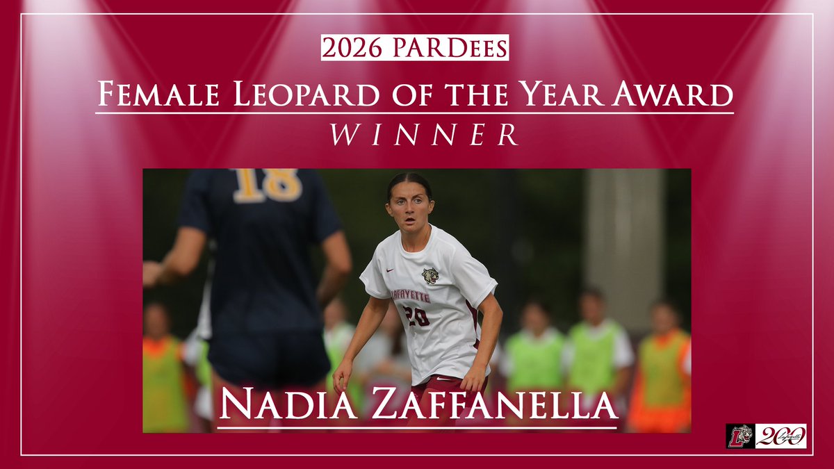 GoLeopards's tweet photo. BOTH of the @LafCol soccer programs took home Leopard of the Year honors! ⚽️ 👀

Congrats to Nadia and Samir 👏

#RollPards #ClimbeTheHill #LafayetteCollege200 #PARDees @LafayetteWSOC @LafayetteMSOC https://t.co/s8wVsgrSxZ
