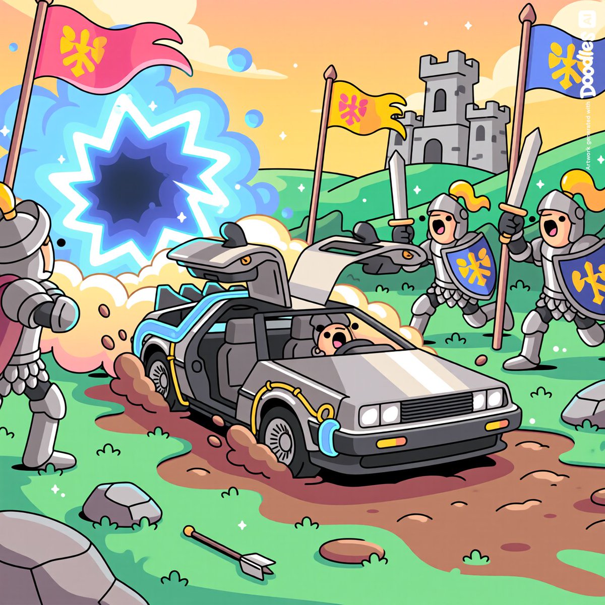 uzZi2870's tweet photo. One DeLorean. Infinite timelines.

With Doodles AI, I didn’t just visit history…
I bent it.

Past. Future. Anything in between.

Where would you go?
 Entery 03
#Doodles #DeLorean #DoodlesAI #TimeTravel #TimeMoments https://t.co/t7LVZkUR7Q