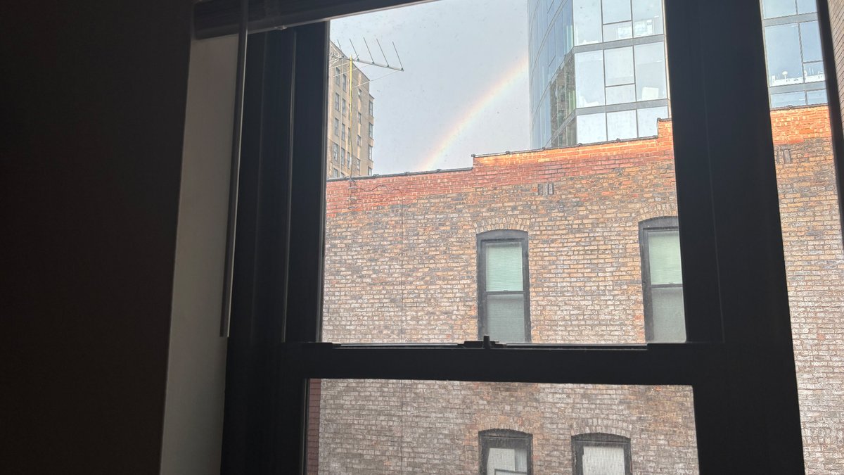 ...There's a rainbow outside my window.