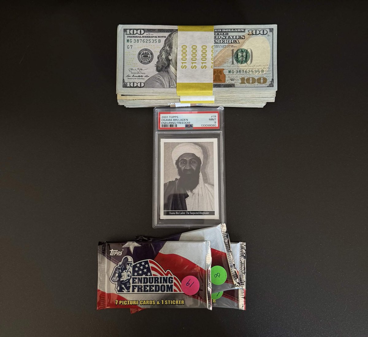 osamastrategy's tweet photo. Hello Gentlemen, Welcome.

We've generated over $1000 in fees so far, currently eyeing up a few PSA 9's. We have a local supplier for fast acquisitions and will use eBay elsewhere. 

Feel free to share listings from various sites or providers. 

We'll be making a community log of the cards in here shortly. Until then you can track all activity on https://t.co/BujlRolSon