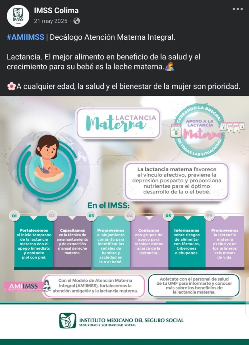 Lilvan1210's tweet photo. @Claudiashein @zoerobledo @indira_vizcaino @Tu_IMSS @IMSSColima Promueven lactancia materna exclusiva y dicen evitar biberones y chupones… pero no garantizan condiciones reales para lograrlo.
¿Cómo esperan LME si obligan a las mamás a separarse de sus bebés?
Apoyar la lactancia también es respetar nuestros derechos. 👶🏻💔
@IMSSColima @Tu_IMSS https://t.co/b3gd4wSZ0F