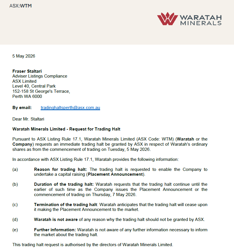 Despite being "well-funded" with $22.4 million in cash at 31 March 2026, why didn't $WTM hold off until after the 25 May 2026 performance rights renewal AGM?