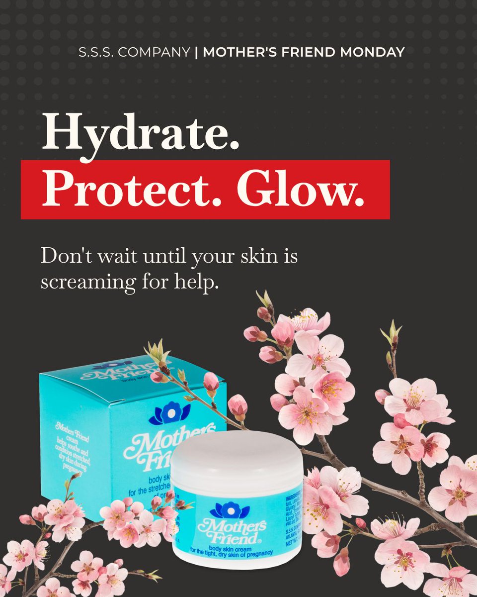 ssscompanyatl's tweet image. End your Monday the right way. Mother's Friend Body Skin Cream, trusted for over a century. Hydrate. Protect. Glow. Shop now → amazon.com/dp/B000P4WEVO #fyp #MothersFriend #MondayMotivation #SkincareRoutine #SSSCompany