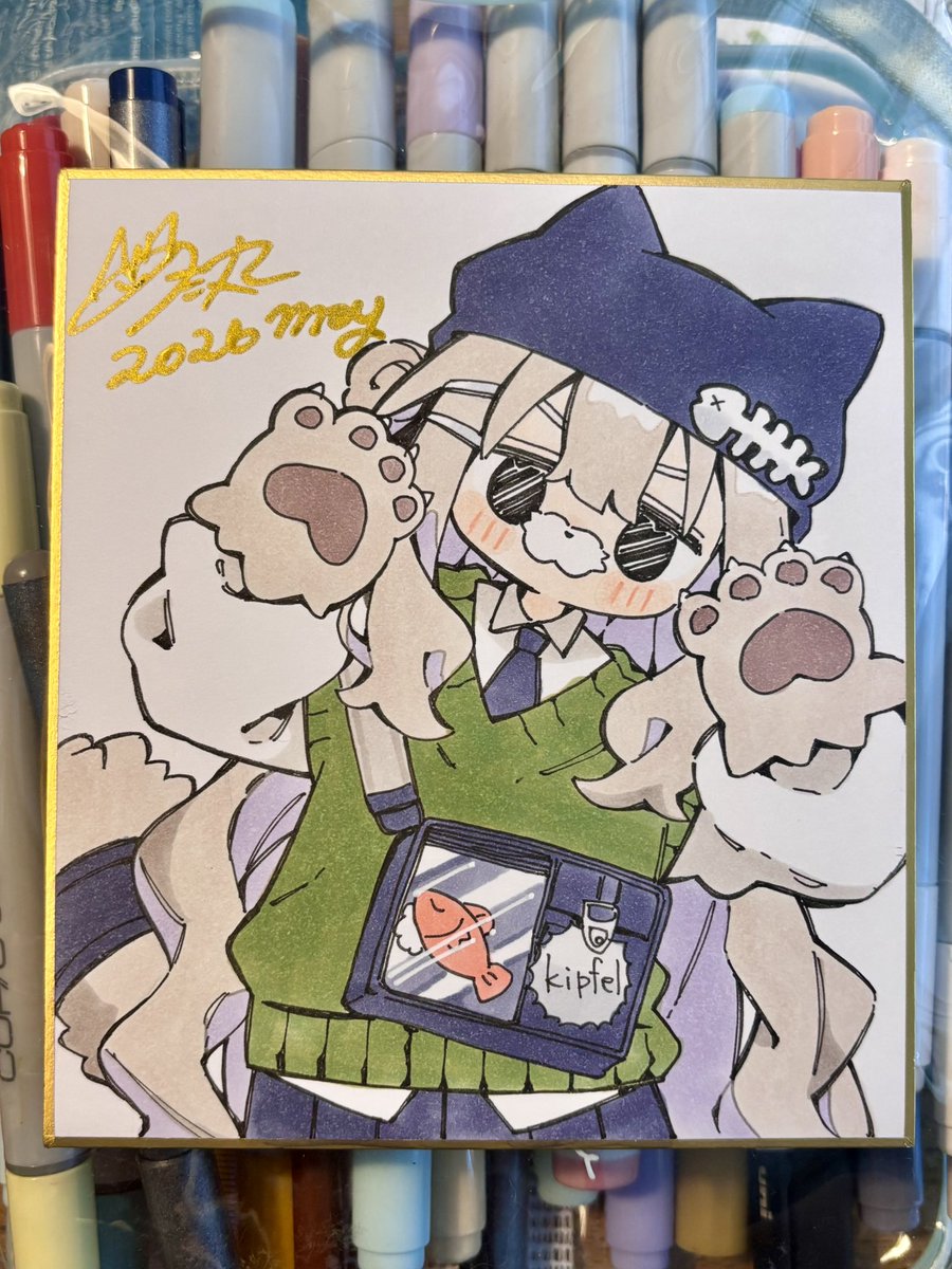 プロ手描き色紙 オリジナルアートキャラクター 声優ボイス おまけ