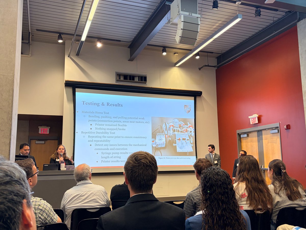 bridges_strong's tweet photo. Thrilled to have attended the 18th Annual Engineering Senior Design Day at The Catholic University of America today!  Saw amazing student projects bursting with ingenuity — solutions that can improve daily life, science, and spark real businesses. So excited about the future inventors we’re inspiring and our growing partnership with these passionate CUA professors! #EngineeringInnovation #FutureInventors