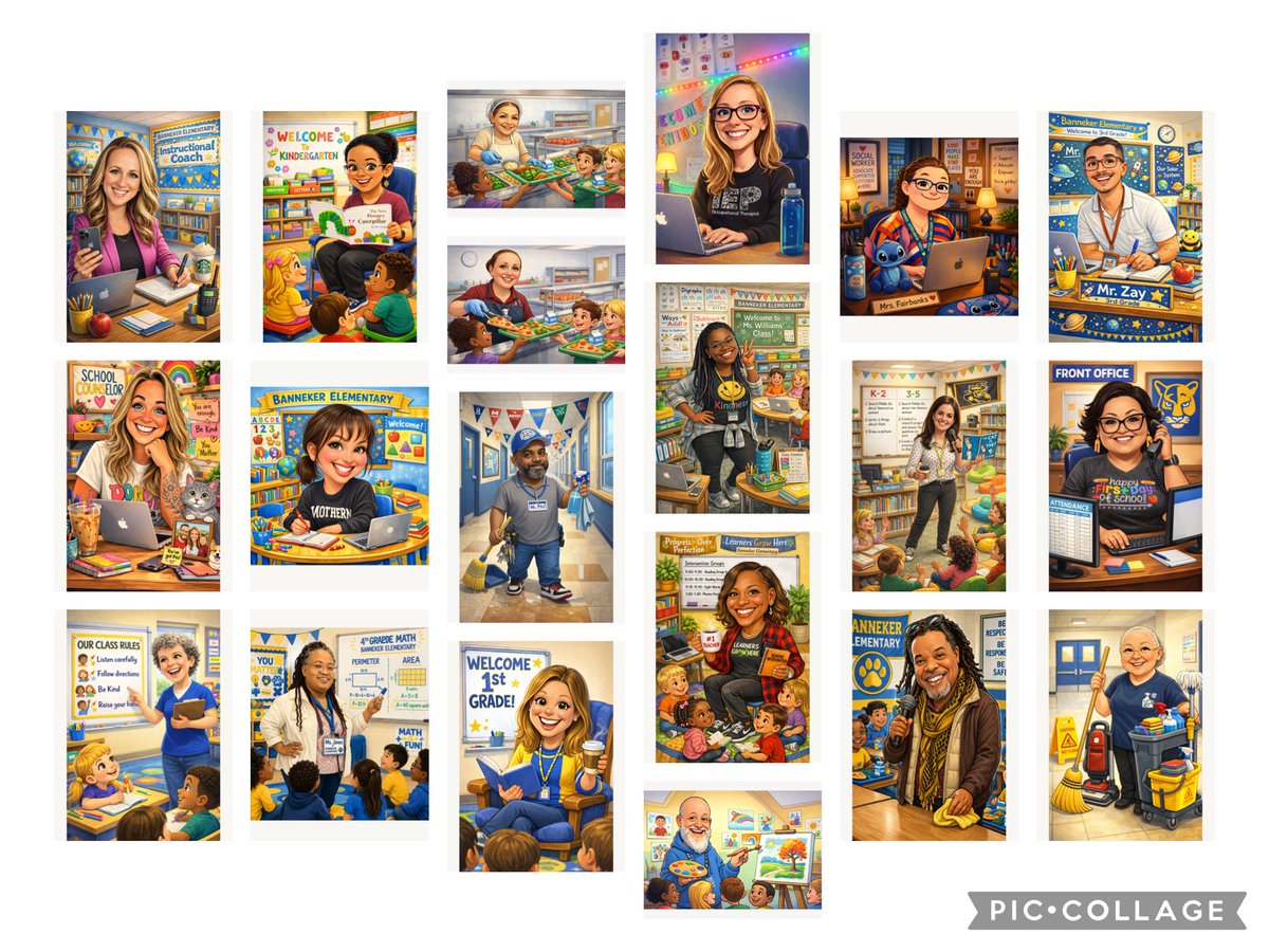 BannekerPanther's tweet image. 👑💛✨The Story begins… Banneker Teachers &amp;amp; Staff started #TeacherAppreciationWeek with custom spirit 👕 and caricatures! We are so grateful for YOU everyday. #BannekerProud #PantherPride @kckschools @amirahlacey @dezarea26