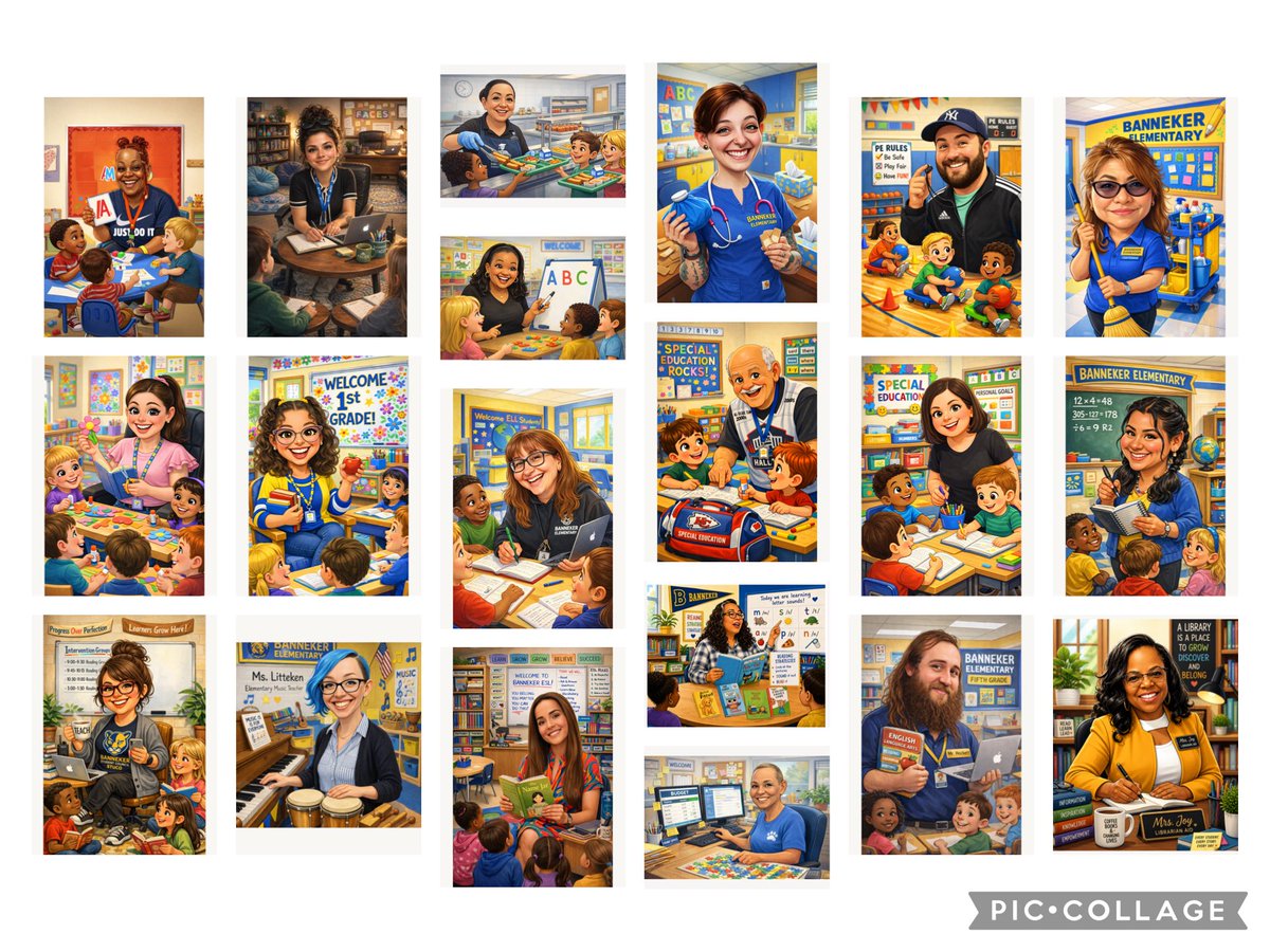 BannekerPanther's tweet image. 👑💛✨The Story begins… Banneker Teachers &amp;amp; Staff started #TeacherAppreciationWeek with custom spirit 👕 and caricatures! We are so grateful for YOU everyday. #BannekerProud #PantherPride @kckschools @amirahlacey @dezarea26