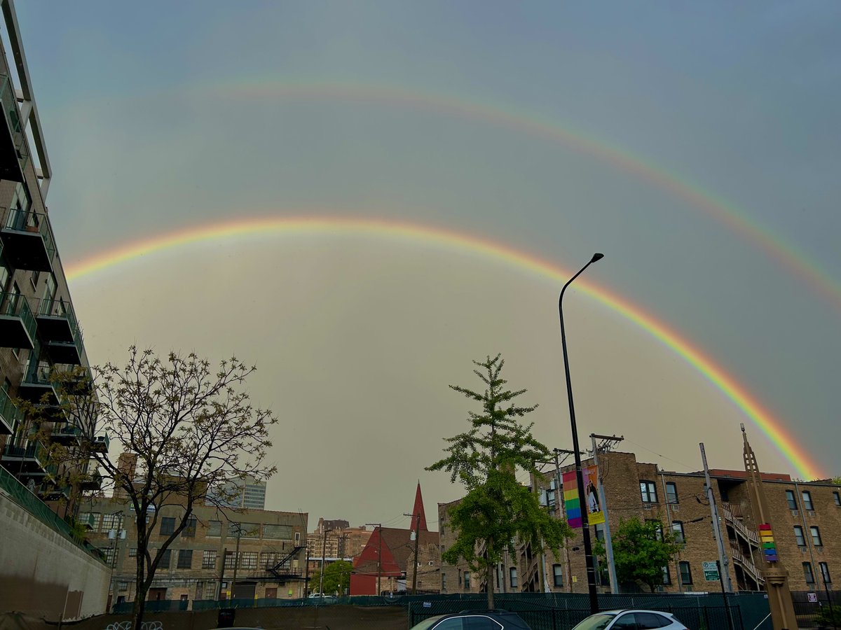 questionableway's tweet photo. boystown double rainbow :) https://t.co/OifNv72QVH