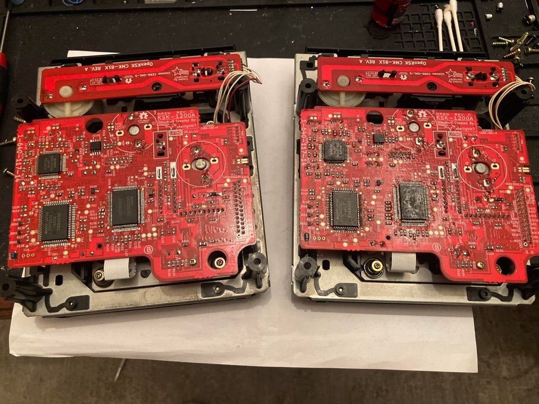 starlightk7's tweet photo. There have been handful of successful #OpenKSK builds now. If the fragile pads on your board were damaged during recapping, the OpenKSK can help you get a clean repair. Studying the docs &amp; the assembly are also a fun way to learn more about how a CD-ROM works😄

#SegaCD #MegaCD https://t.co/Q6y93HaQci