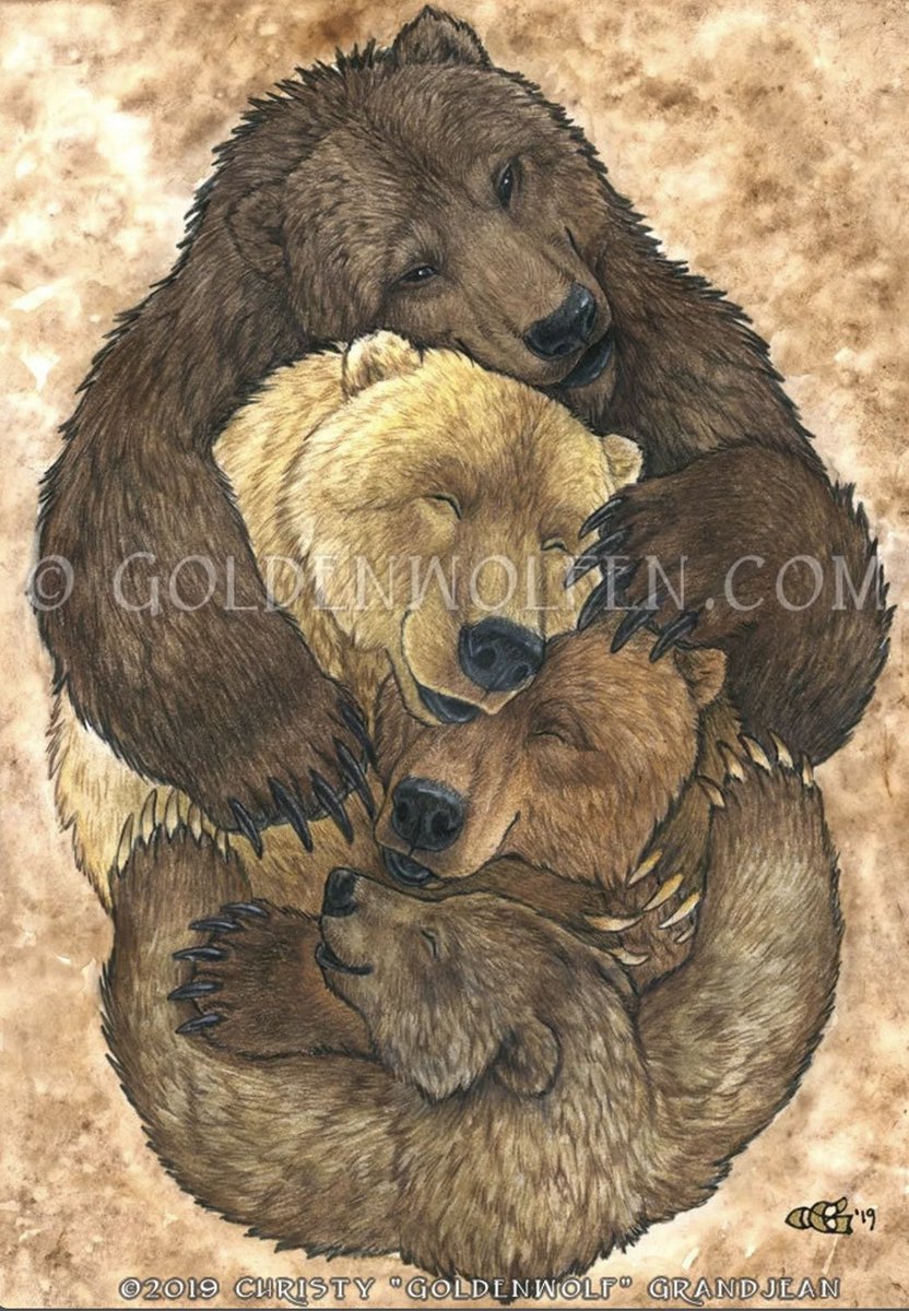 Goldenwolfen's tweet image. Show mom how much her family loves her with this hugging bear family print! Order it by May 5 and  I will ship it in time for Mother's Day (U.S. only)! 🐻❤️🐻
(l1nk in 🧵)

#bears #bear #family #mom #mothersday #hugs #hugging #affection #love #familylove