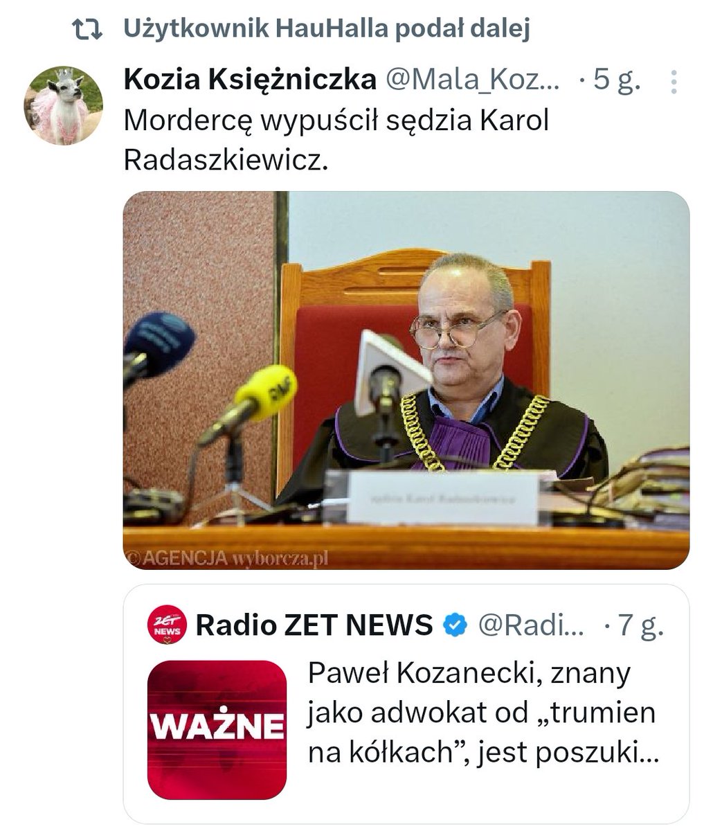 Sędzia, który swoimi decyzjami pozwolił uciec adwokatowi od "trumny na kółkach" Pawłowi Kozaneckiemu, sam powinien odsiedzieć wyrok za skazanego. 
Powinien wziąć odpowiedzialność za swoje decyzje.