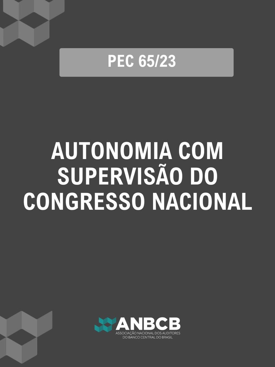 anbcb's tweet photo. A PEC 65/23 propõe fortalecer a capacidade de atuação do Banco Central, garantindo autonomia orçamentária, financeira e administrativa, mas isso não significa ausência de controle, pelo contrário, ele continua existindo e será ampliado.

O Banco Central seguirá submetido a mecanismos institucionais de supervisão, com acompanhamento direto do Congresso Nacional, que continuará responsável por avaliar, aprovar e fiscalizar sua atuação, nos três eixos.

Esse modelo já é adotado em diversas democracias consolidadas, que construíram instituições com autonomia operacional, mas com prestação de contas permanente à sociedade e aos seus representantes.

Na prática, isso significa mais capacidade de ação com responsabilidade, transparência e controle público.

Fortalecer a estrutura não é abrir mão da supervisão, é garantir que ela funcione melhor.