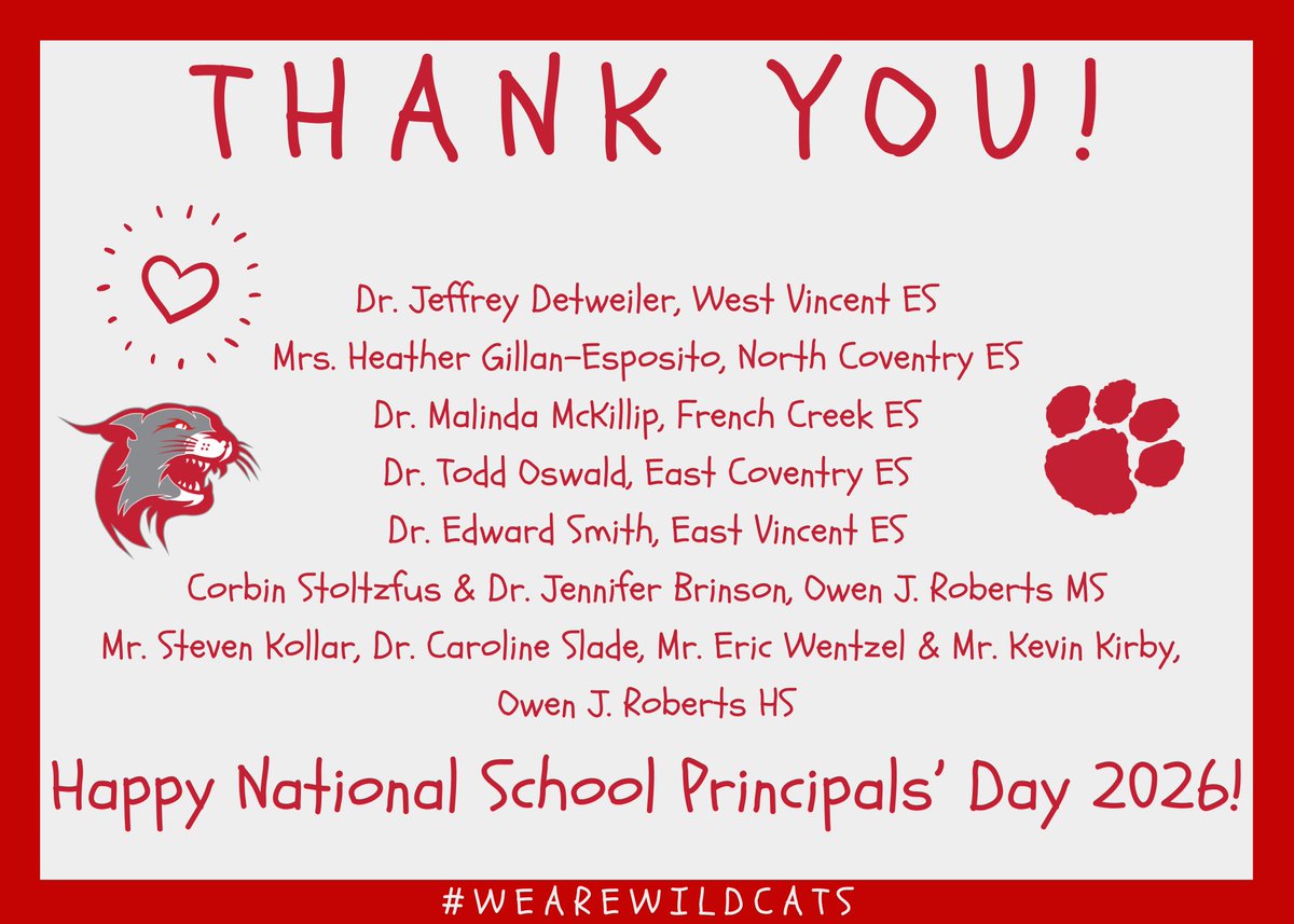 OJRSD's tweet photo. We want to thank all of school principals and assistant principals for helping to shape the school-based experiences enjoyed by our students, staff, and families, and for their tireless work to uphold our highest values and standards. #WeAreWildcats https://t.co/GZfT8hi9Bf