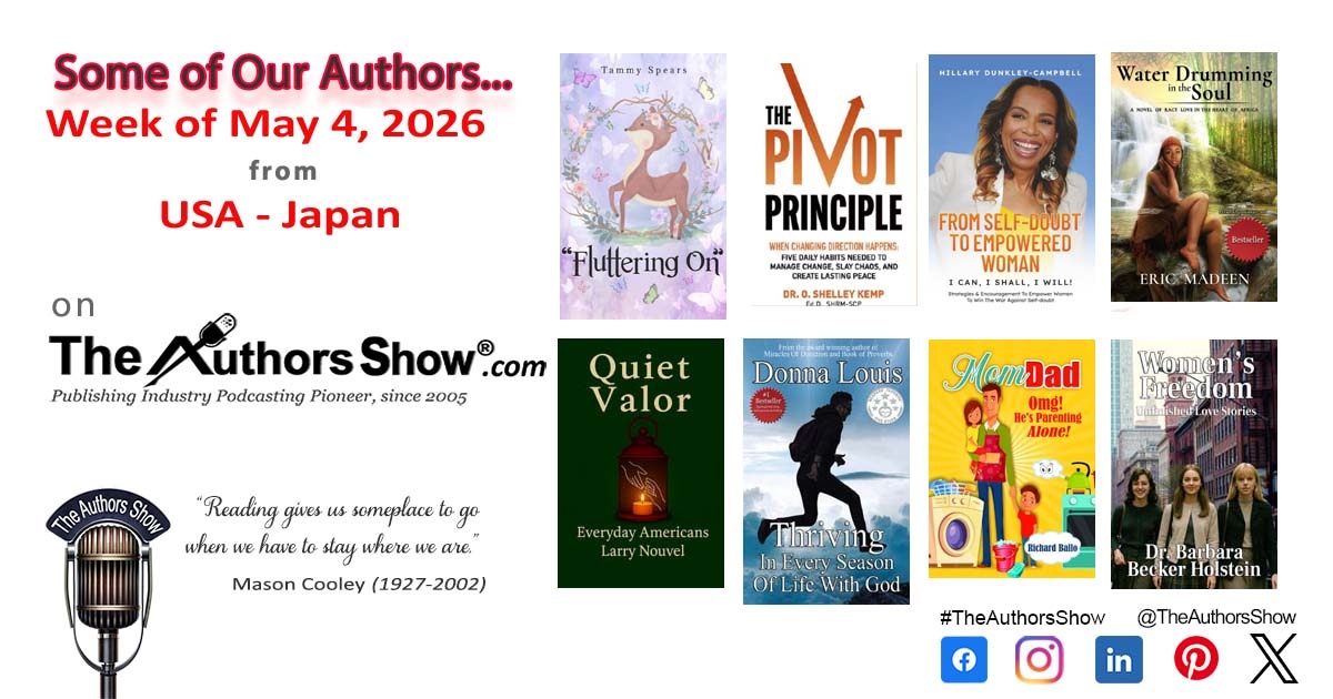 TheAuthorsShow's tweet image. On The Authors Show® - theauthorsshow.com - @qualitycut16, Shelley Kemp, Hillary Campbell, Eric Madeen, Larry Nouvel, @harttohart22,  Richard Ballo, Barbara Becker Holstein #books #authors #interviews #readabook #bookstagram
