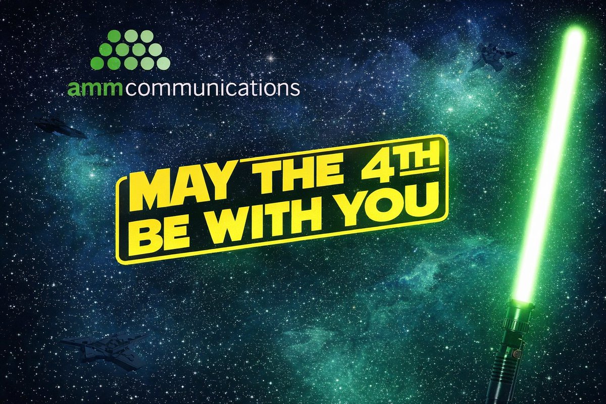 stlpr's tweet photo. May the 4th be with you! ✨ At AMM Communications, we believe strategy and creativity are the ultimate forces for good. #MayThe4th #StarWarsDay #AMMCommunications #PublicRelations #Marketing #Strategy https://t.co/ErJuP5PxUY