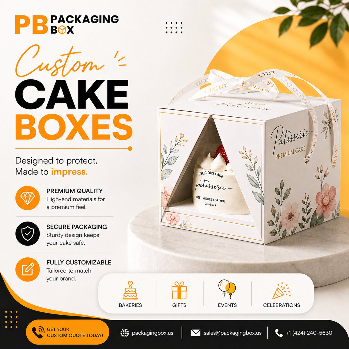 Packagingbox_us's tweet image. Make your cakes stand out with custom-printed cake boxes. 🎂

Premium quality, secure design &amp;amp; full branding options for USA businesses.

📩 sales@packagingbox.us
🌐 packagingbox.us
📞 +1 (424) 240-5630

#CustomPackaging #CakeBoxes #USA