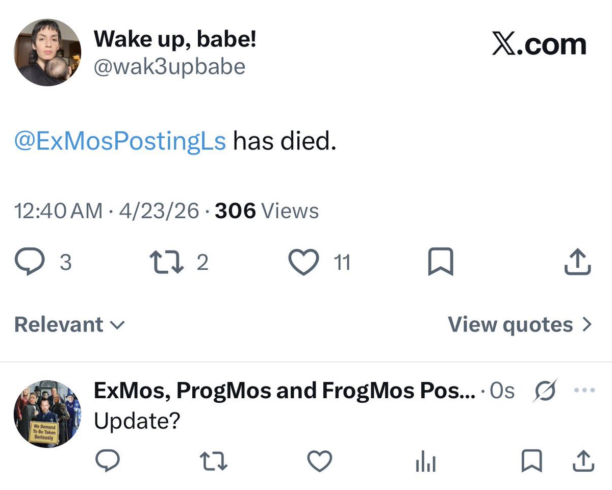 ExMos, ProgMos and FrogMos Posting their L’s | PhD tweet media