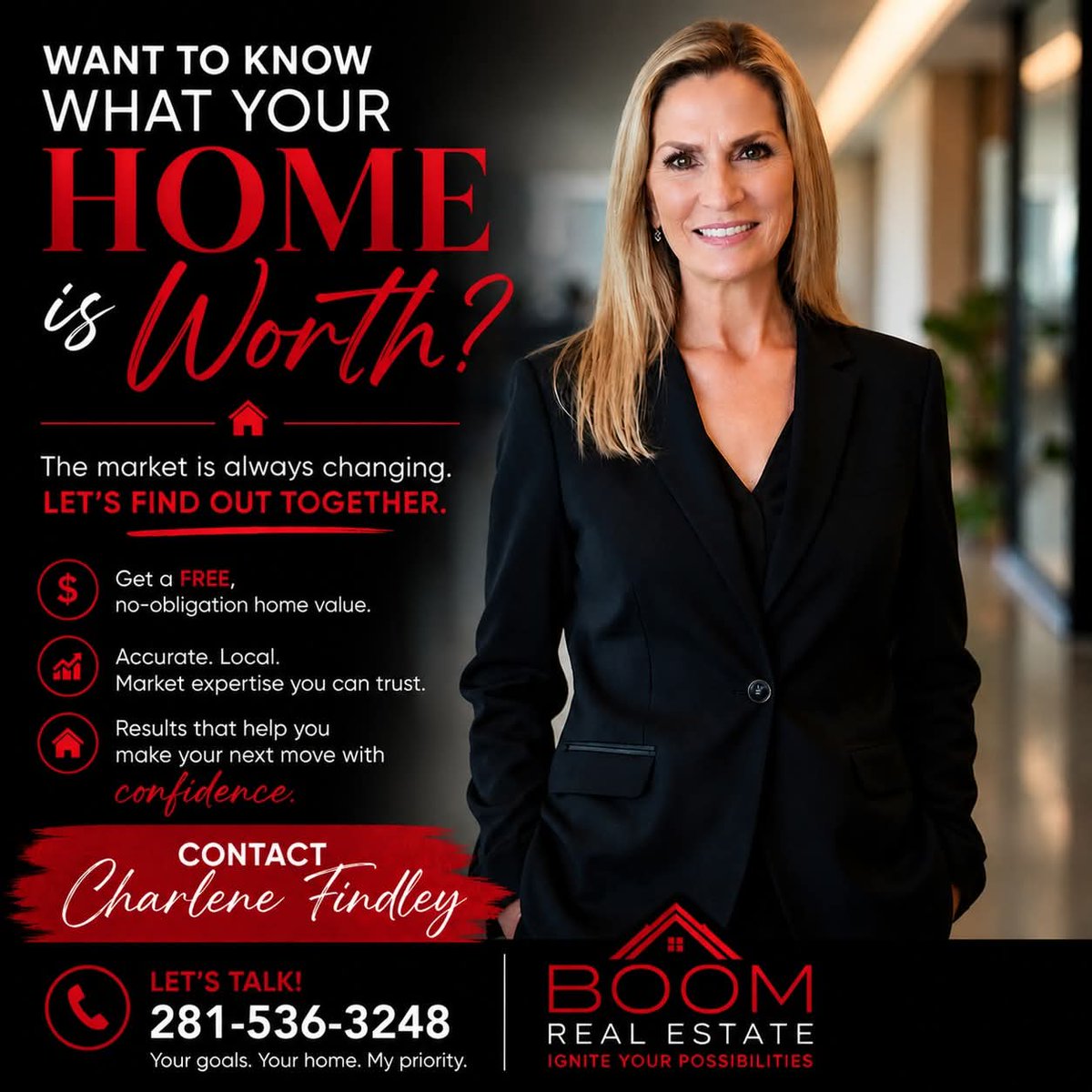cfindley17's tweet photo. 🏡 What’s your home worth?

Let’s find out.

📲 281-536-3248 
Contact Charlene Findley today
#SoldWithCharlene #BoomRealEstate #CrosbyTX 
#texasrealestate #luxuryhomeshouston https://t.co/Tdn3kWEtqa