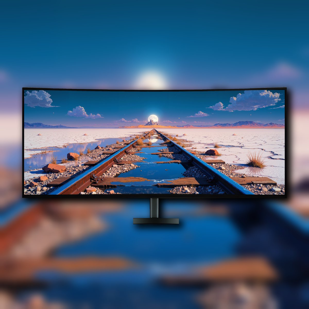 latent_ren42414's tweet photo. Desert Railway to Castle Wallpaper | Fantasy Landscape with Moonlit Train Tracks | Gaming Wallpaper | Digital Download
β¨ Instantly upgrade your screen. Available now in the shop! π
#3440x1440wallpaper #computerwallpaper #desktopbackground #desktopwallpaper #desktopwallpapers
https://t.co/gsNdJyxDwW