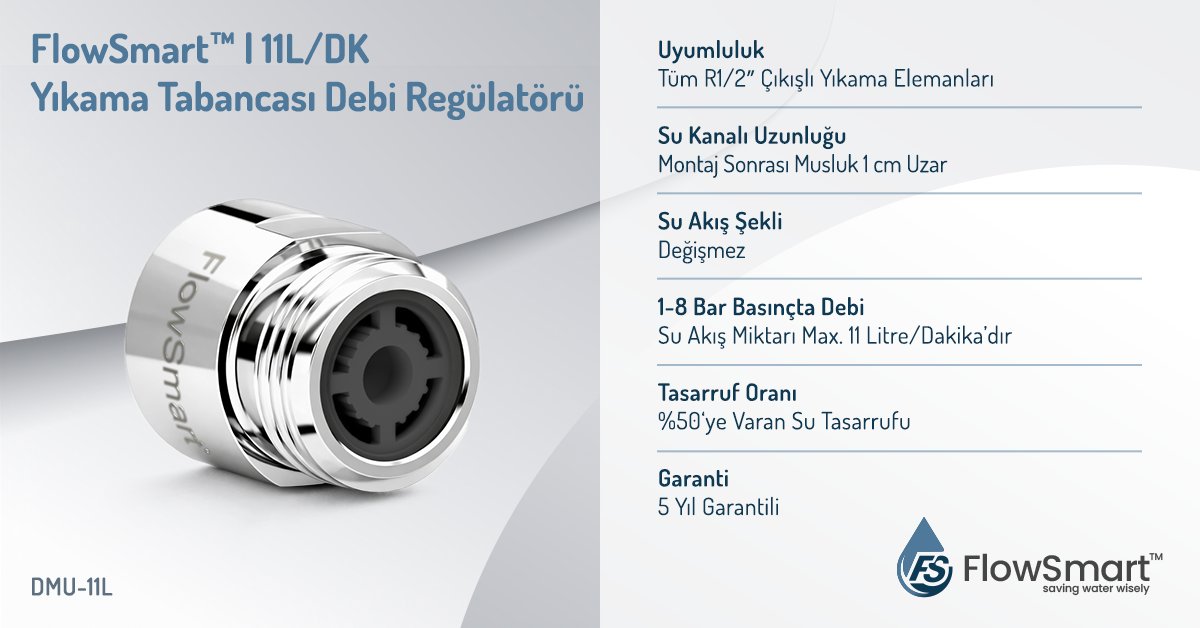 trflowsmart's tweet photo. Yıkama Tabancası Debi Regülatörü | 11L/DK
Ön Yıkama Mutfak Duşlarında

- Yoğun trafiğe sahip ön yıkama tabancalarında ideal
- %50’ye varan su tasarrufu
- Sabit debi, basınç dengeleme sistemi
- Paslanmaz krom kaplamalı pirinç malzeme
- Uzun ömürlü ve dayanıklı

#FlowSmart™ https://t.co/IVOqZfKKxq