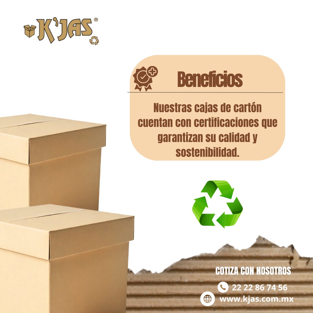 KjasTepsa's tweet photo. Impulsa tu negocio con empaques confiables 🌱📦
En K’jas ofrecemos cajas de cartón con certificaciones que garantizan calidad, resistencia y compromiso con el medio ambiente.
¡Protege tus productos y cuida el planeta al mismo tiempo!
Cotiza con nosotros hoy mismo.
221 105 0881 https://t.co/2t3hExvllF