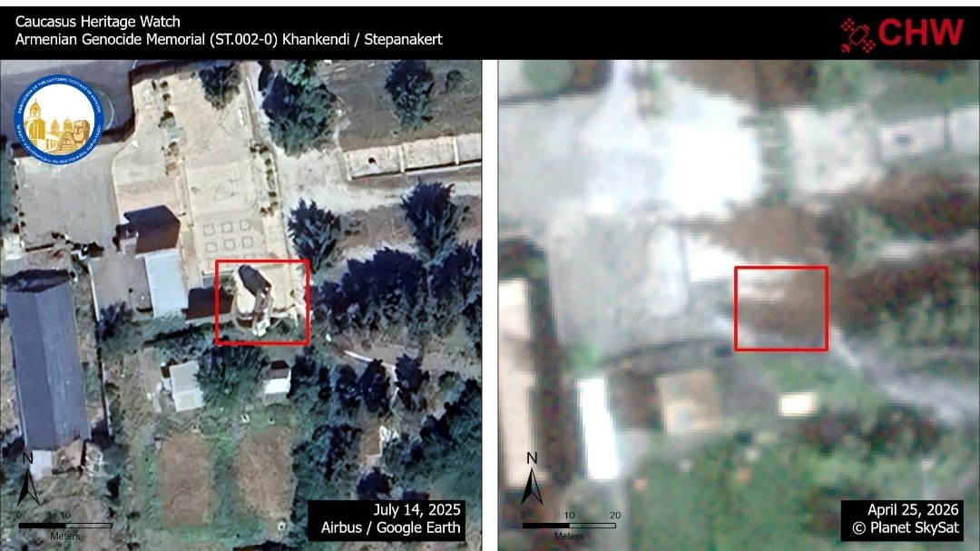 Hovik Avanesov, Artsakh’s cultural heritage ombudsman, has warned that a monument marking the 100th anniversary of the Armenian Genocide in occupied Stepanakert has been completely destroyed.

facebook.com/share/p/1VF187…