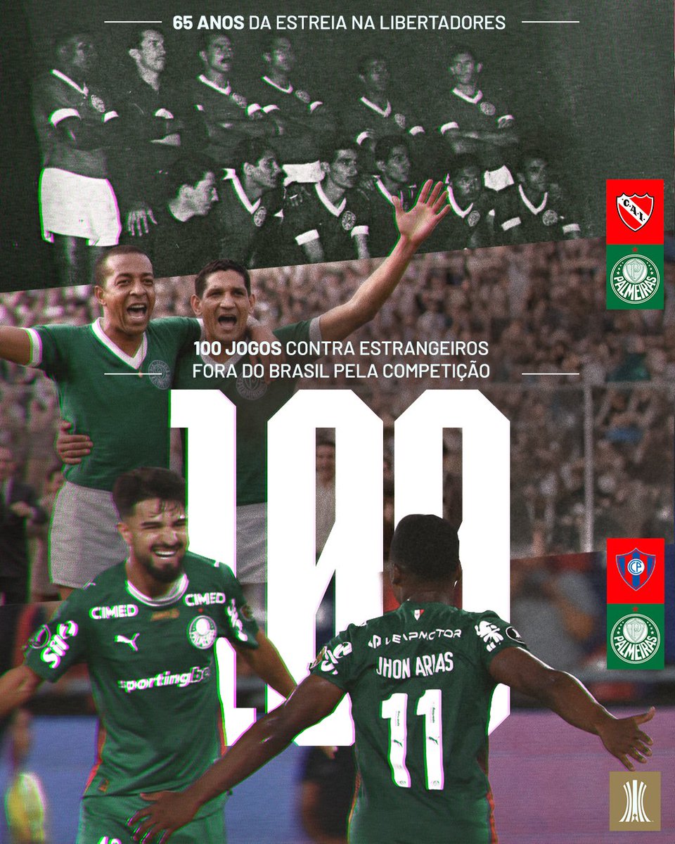 No dia 04/05/1961, Gildo e Zequinha marcaram os gols da nossa estreia com vitória por 2 a 0 na #Libertadores contra o Independiente-ARG, em Avellaneda (ARG) 🇦🇷

Esse foi o nosso 1️⃣º de 💯 jogos fora do Brasil contra estrangeiros pelo torneio!

📋 100 jogos
✅ 53 vitórias
➖ 20
