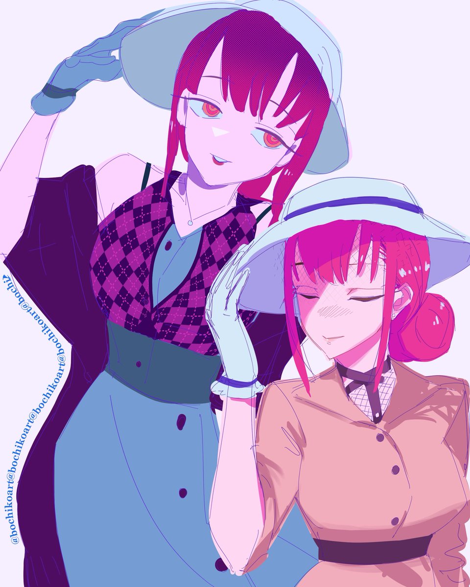 Bochiko90's tweet photo. Color practice and clothing #chainsawman #makima #WIPㅤㅤㅤ https://t.co/ms50E76YQw